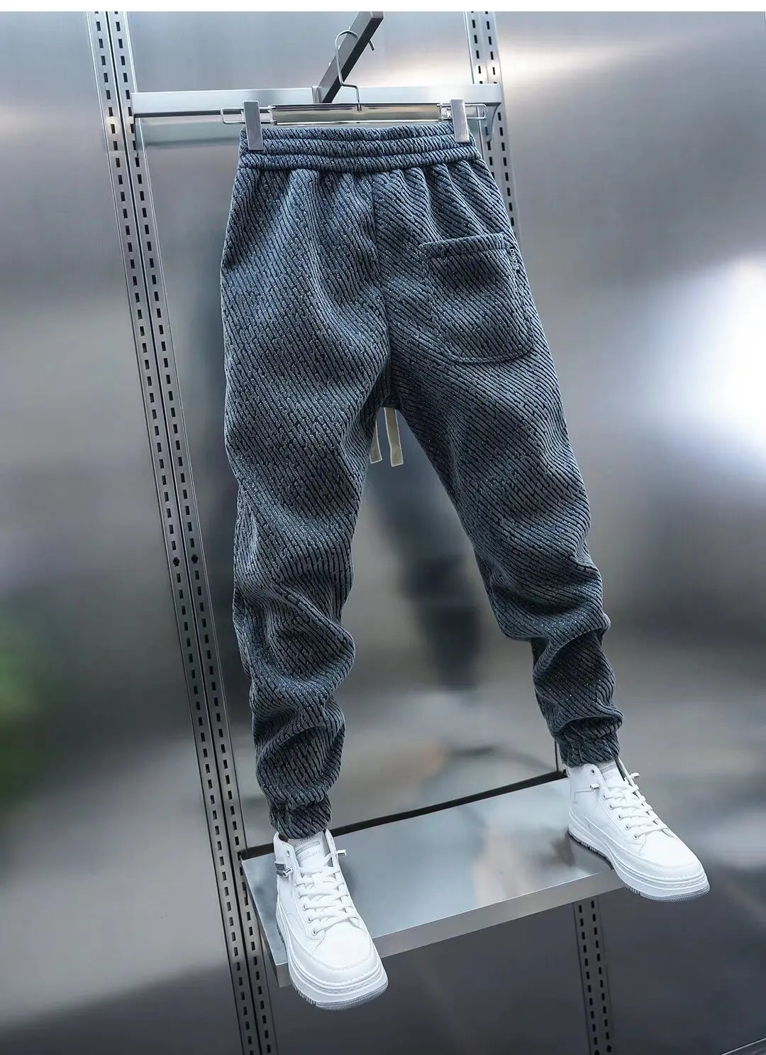 Spring And Autumn Men Harem Pants Zebra Striped Trousers Sport Clothing Cargo Sweatpants Brushed Loose Waist Versatile Pants