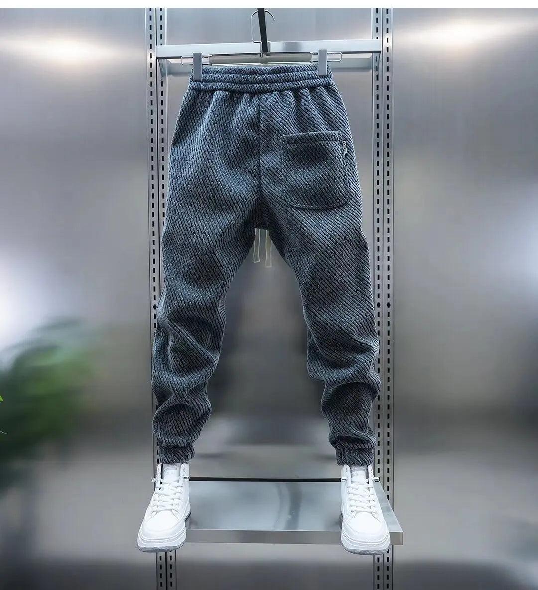 Spring And Autumn Men Harem Pants Zebra Striped Trousers Sport Clothing Cargo Sweatpants Brushed Loose Waist Versatile Pants