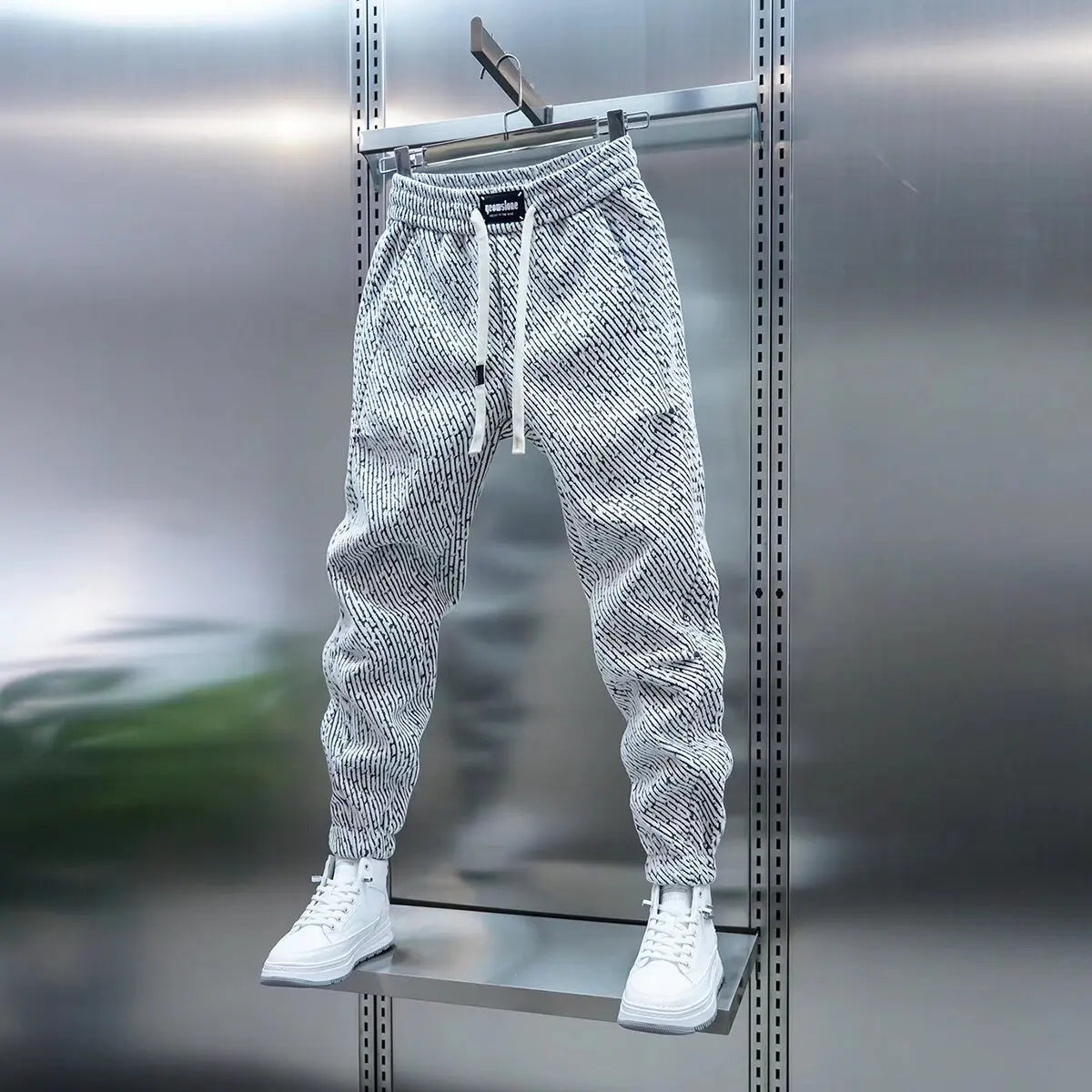 Spring And Autumn Men Harem Pants Zebra Striped Trousers Sport Clothing Cargo Sweatpants Brushed Loose Waist Versatile Pants