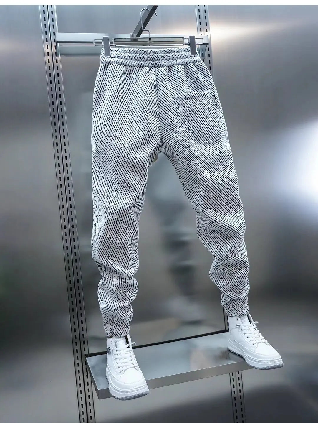 Spring And Autumn Men Harem Pants Zebra Striped Trousers Sport Clothing Cargo Sweatpants Brushed Loose Waist Versatile Pants
