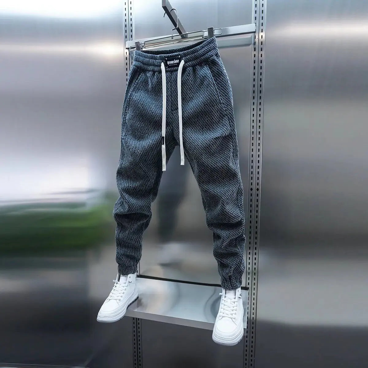 Spring And Autumn Men Harem Pants Zebra Striped Trousers Sport Clothing Cargo Sweatpants Brushed Loose Waist Versatile Pants
