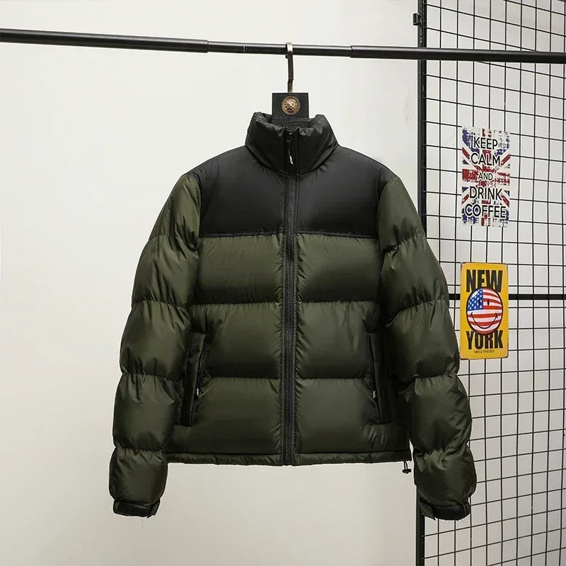 Men Winter Fashion Trendy Parkas Cotton-padded Coats Couple Thickened Short Padded Jacket Casual Stand Collar Warm Men Jacket