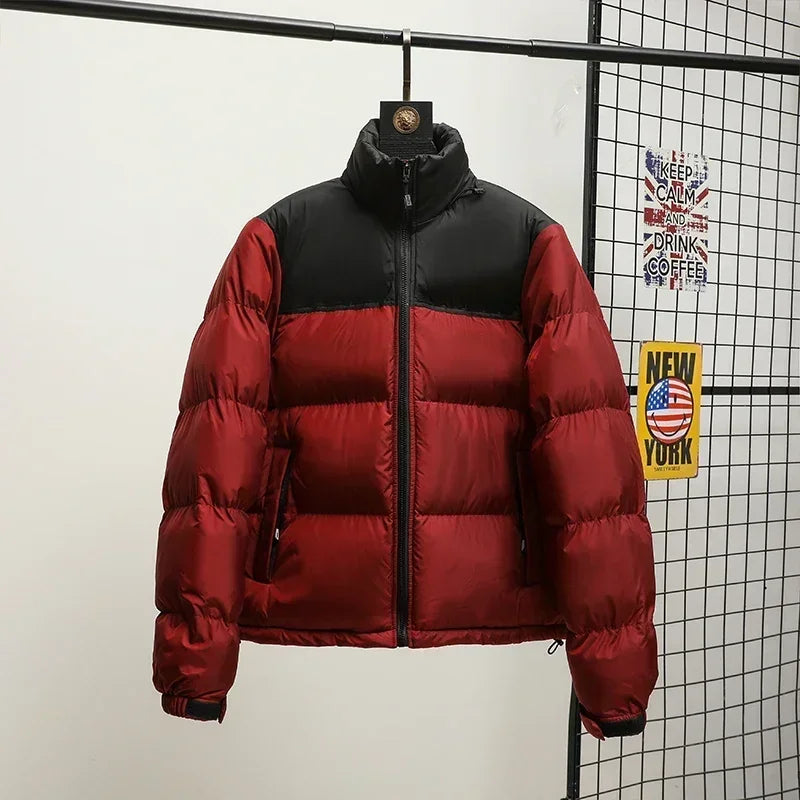 Men Winter Fashion Trendy Parkas Cotton-padded Coats Couple Thickened Short Padded Jacket Casual Stand Collar Warm Men Jacket