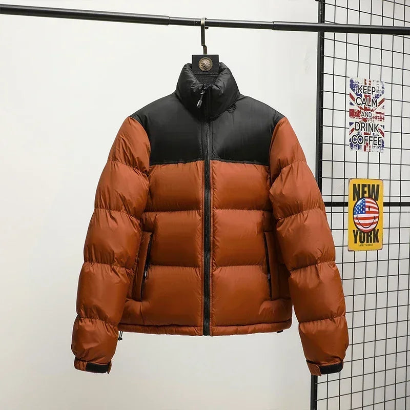 Men Winter Fashion Trendy Parkas Cotton-padded Coats Couple Thickened Short Padded Jacket Casual Stand Collar Warm Men Jacket