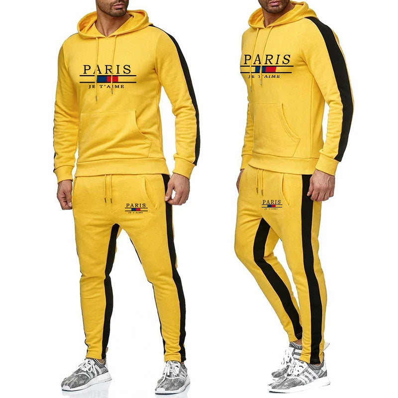 Men's Tracksuit Fashion Comfortable Men Two Piece Outdoors Set Hot Sale Sportswear Sweatpants Hoodie Casual Jogging Single Pants