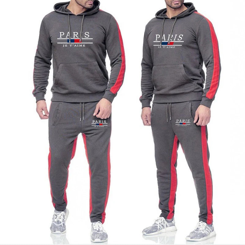 Men's Tracksuit Fashion Comfortable Men Two Piece Outdoors Set Hot Sale Sportswear Sweatpants Hoodie Casual Jogging Single Pants