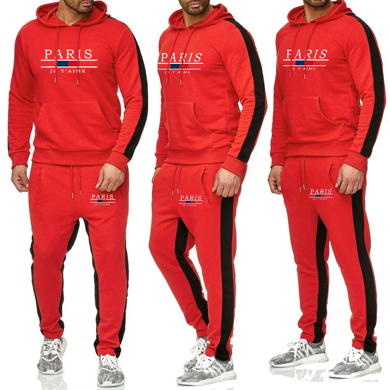 Men's Tracksuit Fashion Comfortable Men Two Piece Outdoors Set Hot Sale Sportswear Sweatpants Hoodie Casual Jogging Single Pants