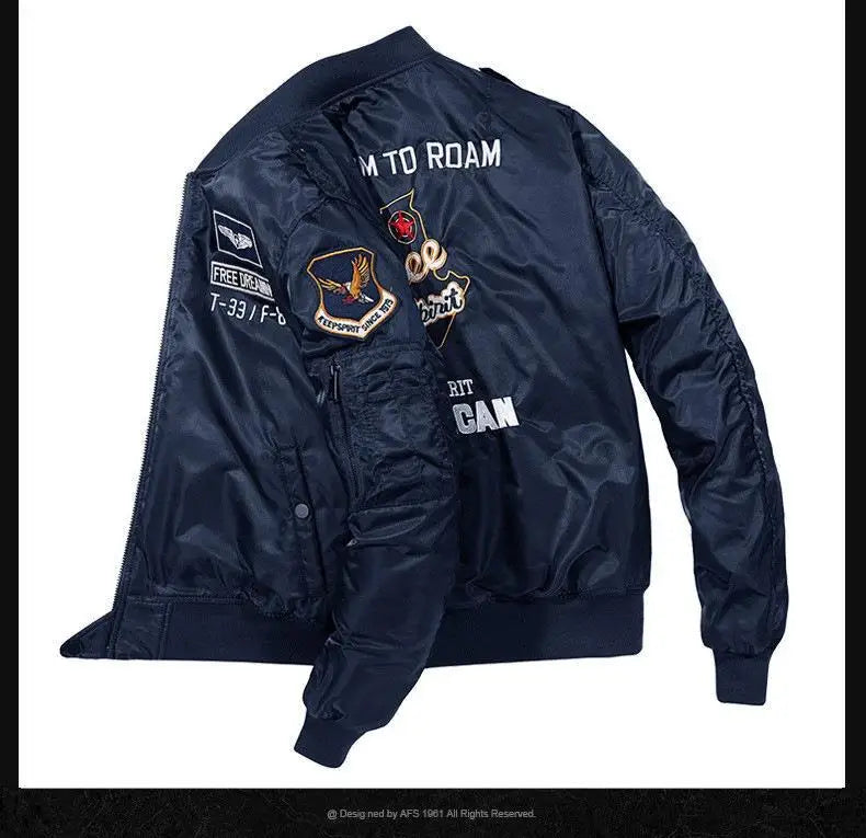 Winter Hip Hop Thick Warm Jacket Men High Quality Military Motorcycle Ma-1 Aviator Pilot Coats Male Baseball Bomber Jacket